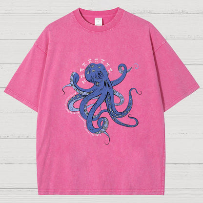 Funny Pi Day Octopus Vintage Distressed T-shirt