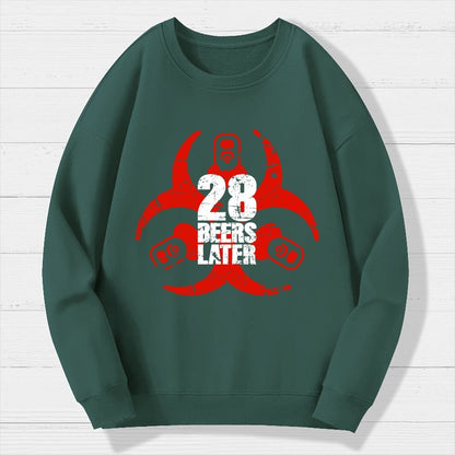 28 beers later Geek Cotton Sweatshirt