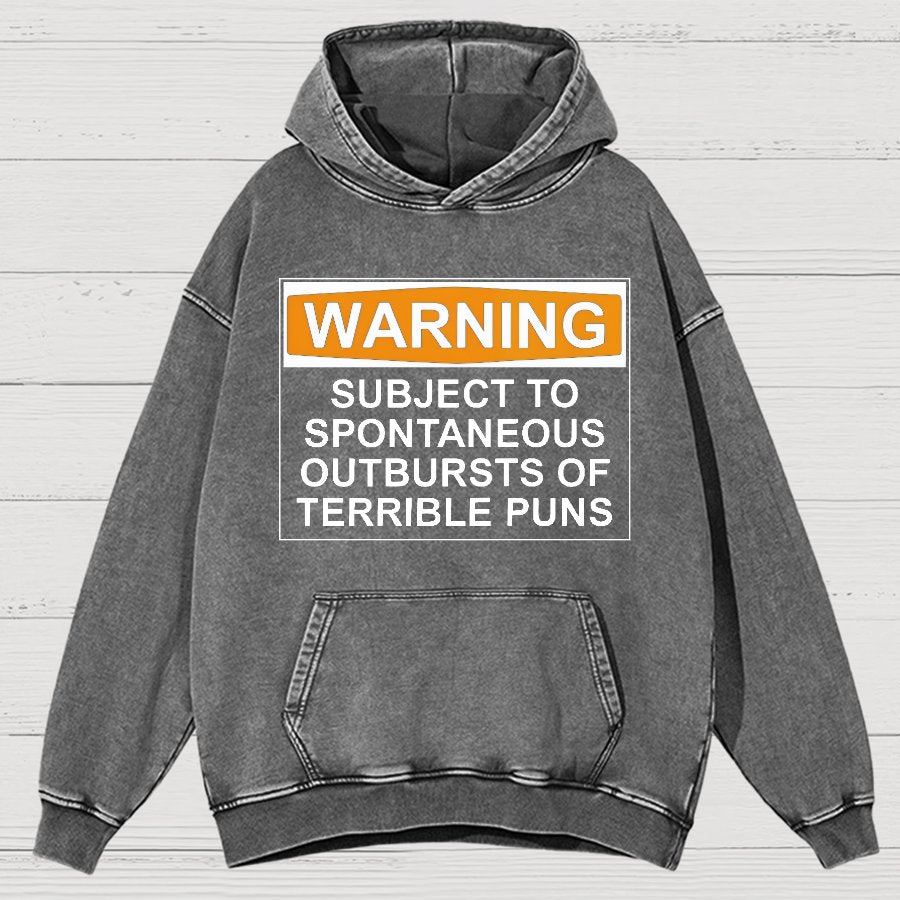 Warning - Terrible Puns!Vintage Distressed Hoodie
