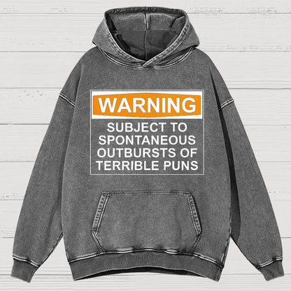 Warning - Terrible Puns!Vintage Distressed Hoodie