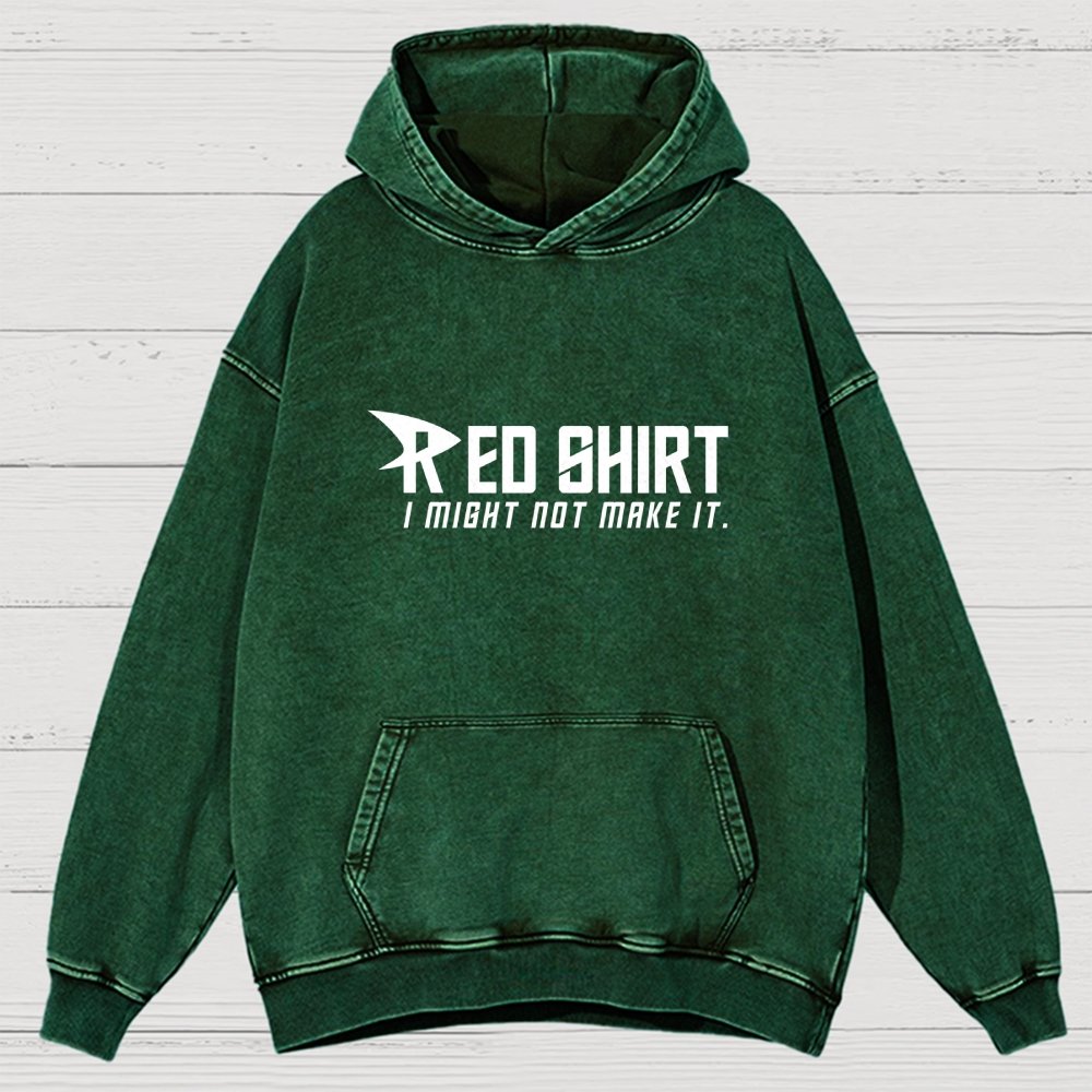 Red Shirt Vintage Distressed Hoodie