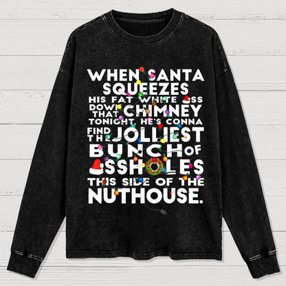 Christmas Vacation Jolliest Bunch Washed Long Sleeve Tee