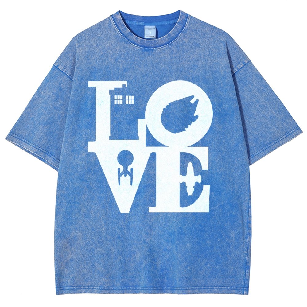 I Love SciFi Black Vintage Distressed T-shirt