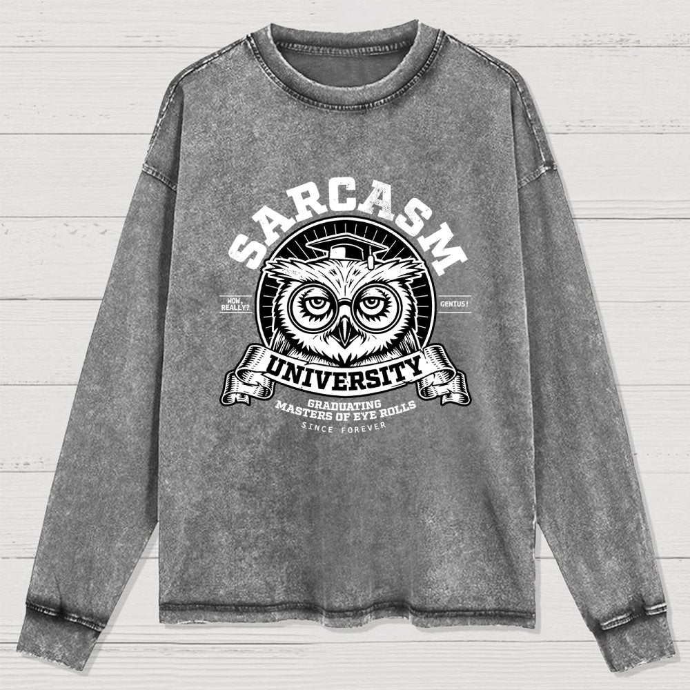 Sarcasm University Washed Long Sleeve Tee