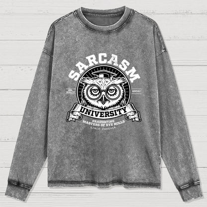 Sarcasm University Washed Long Sleeve Tee