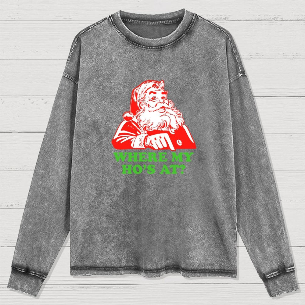 Ho Ho Ho Christmas Washed Long Sleeve Tee