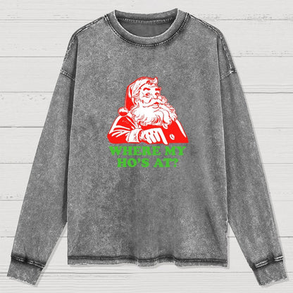 Ho Ho Ho Christmas Washed Long Sleeve Tee