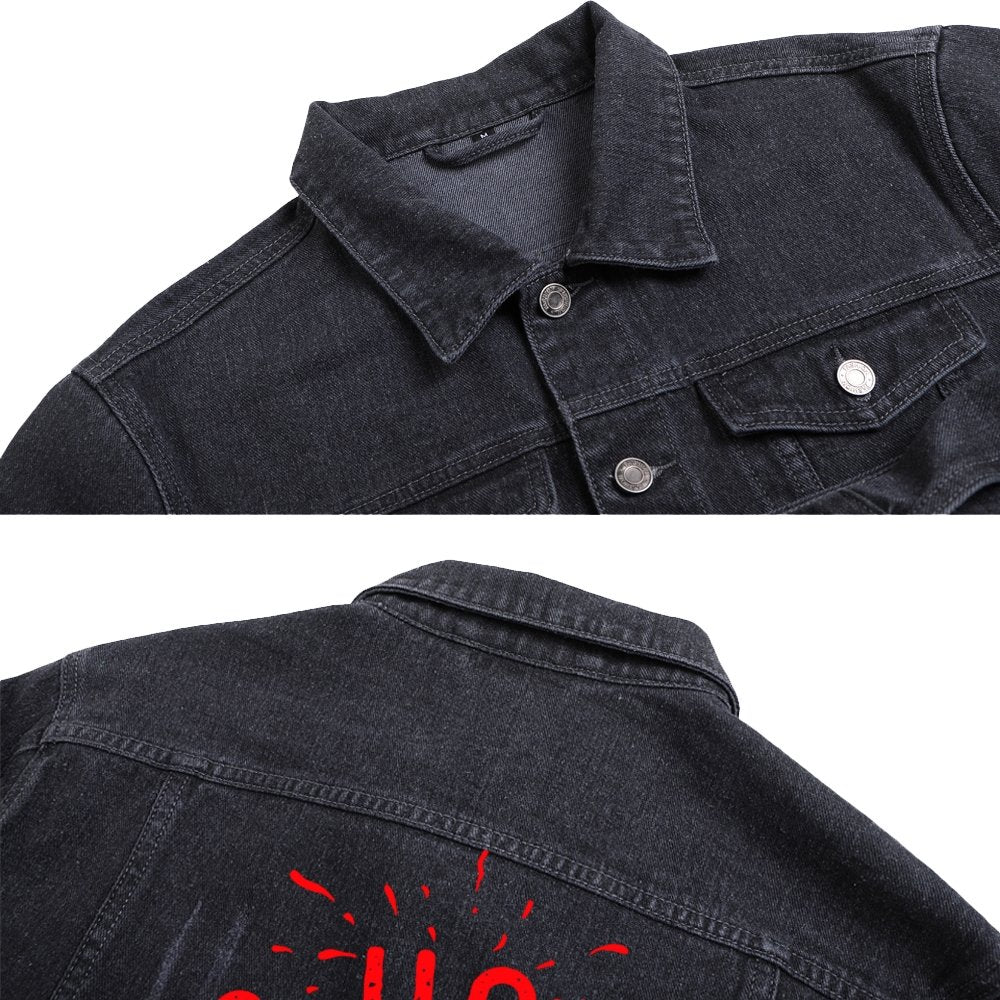 HO-HO-HO Merry Christmas Denim Jacket