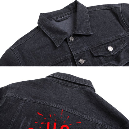 HO-HO-HO Merry Christmas Denim Jacket