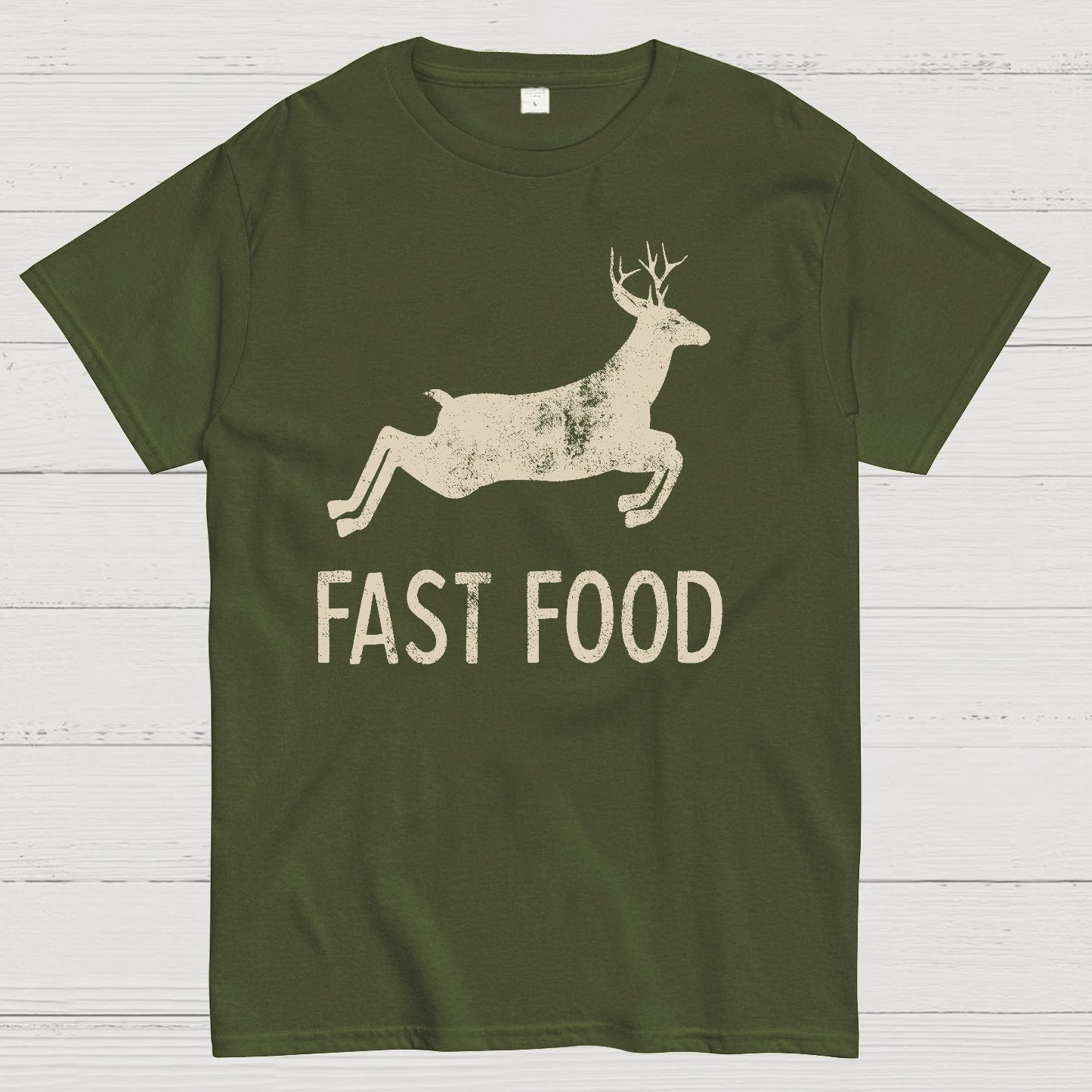 Fast Food Deer Funny Joke Hunting Geek T-Shirt