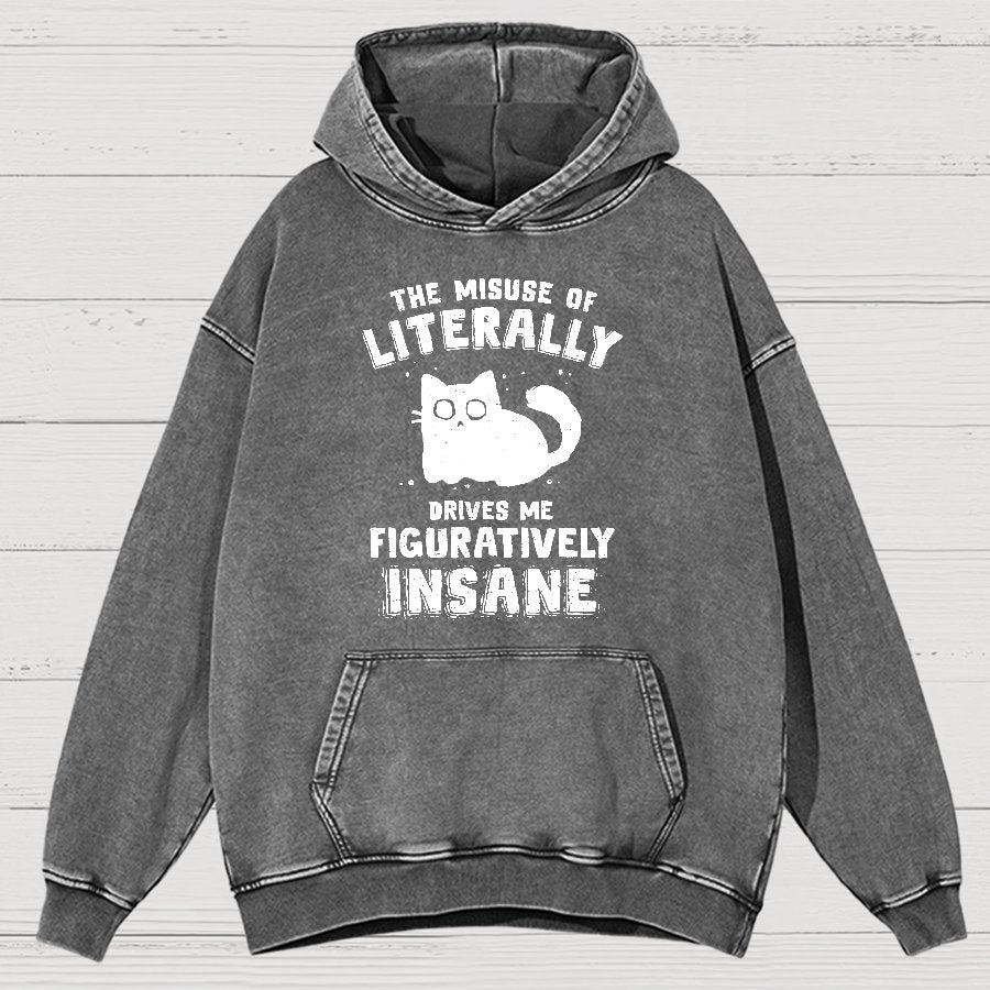 Figuratively Insane Vintage Distressed Hoodie