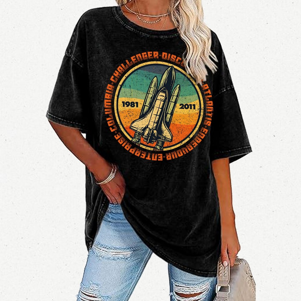 Through Hardship To The Stars Vintage Distressed T-shirt