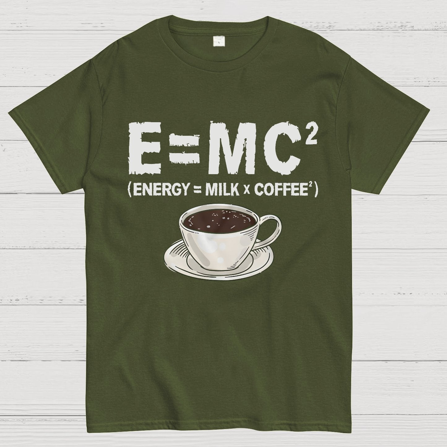 Funny Energy milk coffee science Geek T-Shirt