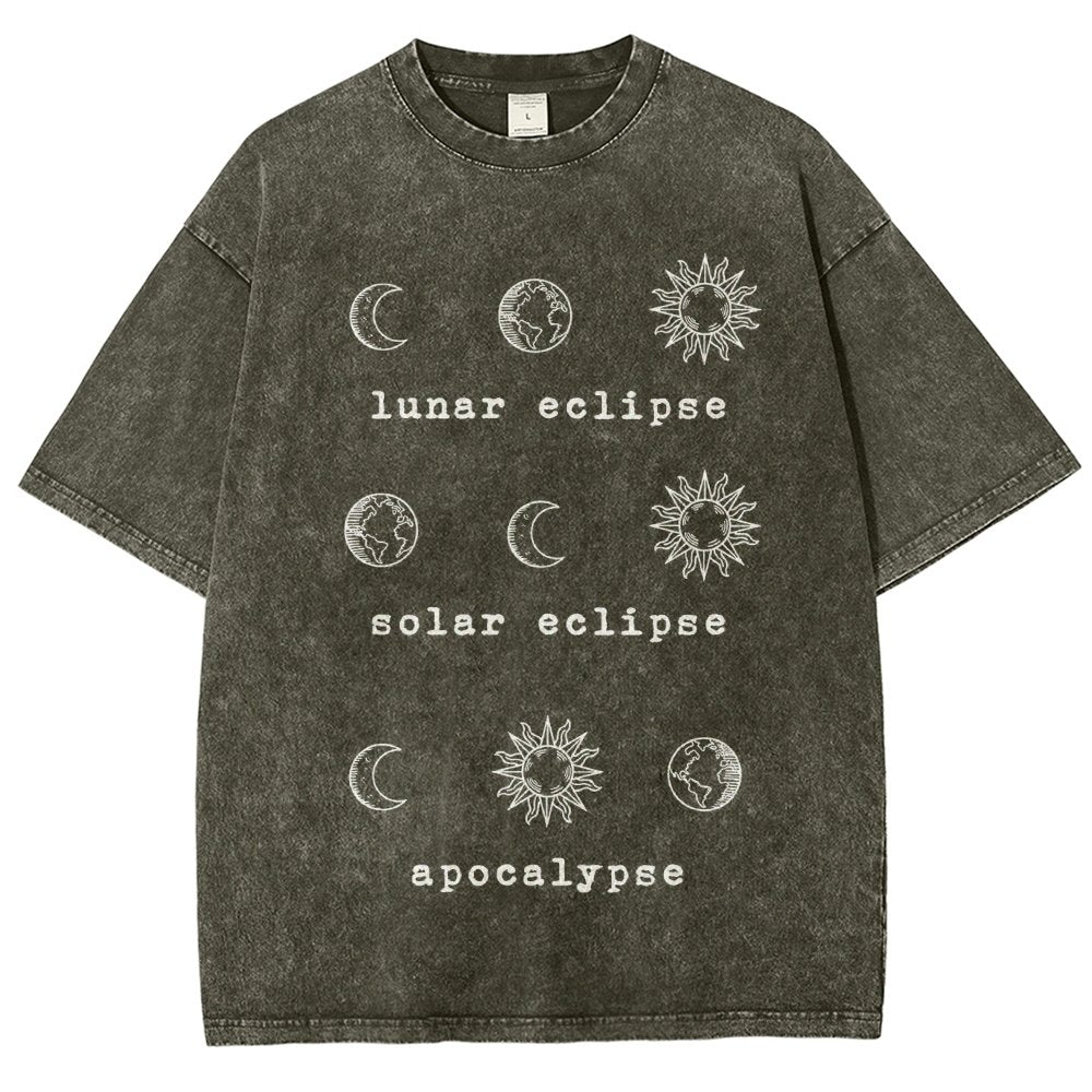Lunar Eclipse Solar Eclipse Apocalypse Vintage Distressed T-shirt