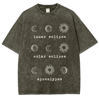 Lunar Eclipse Solar Eclipse Apocalypse Vintage Distressed T-shirt