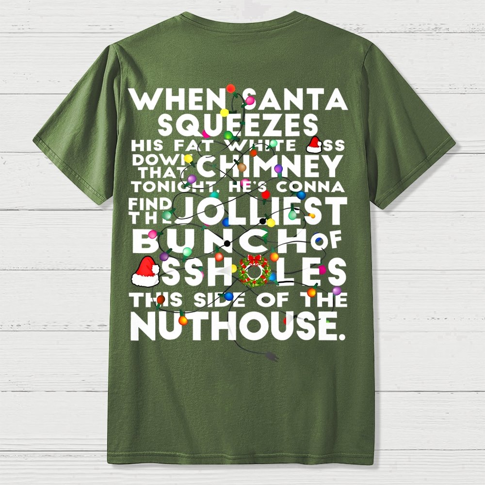 Christmas Vacation Jolliest Bunch Front And Back Printing Geek T-Shirt