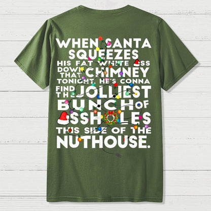 Christmas Vacation Jolliest Bunch Front And Back Printing Geek T-Shirt