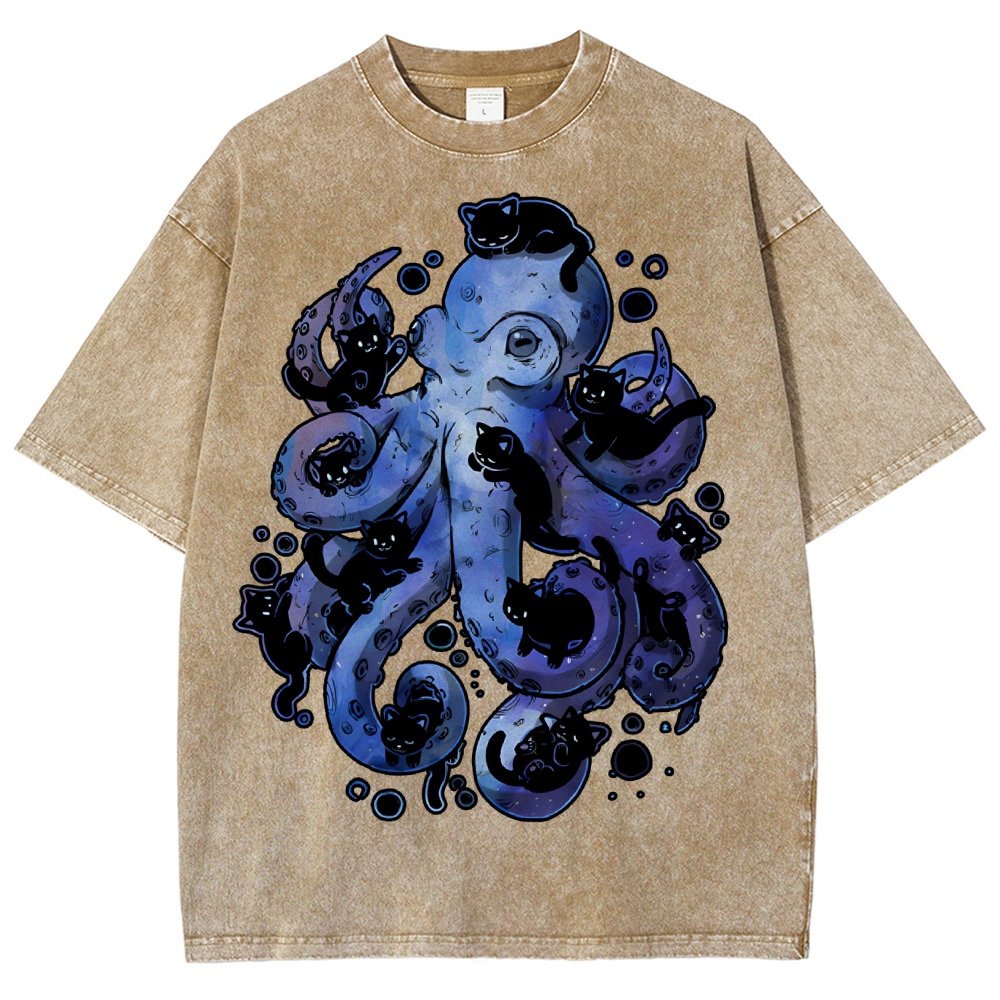 Octopurr Vintage Distressed T-shirt