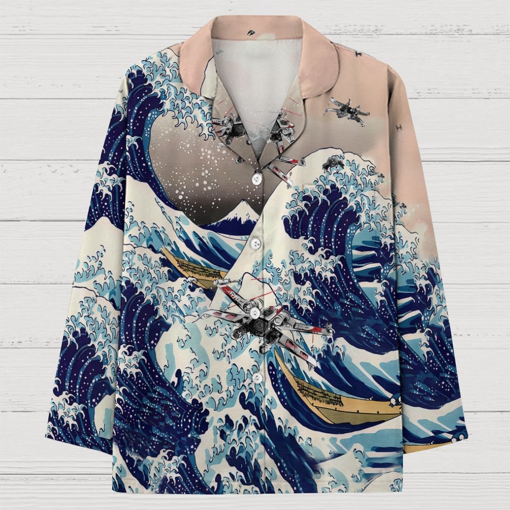 Sea Flight Battle Geek Long Sleeve Pajama Set