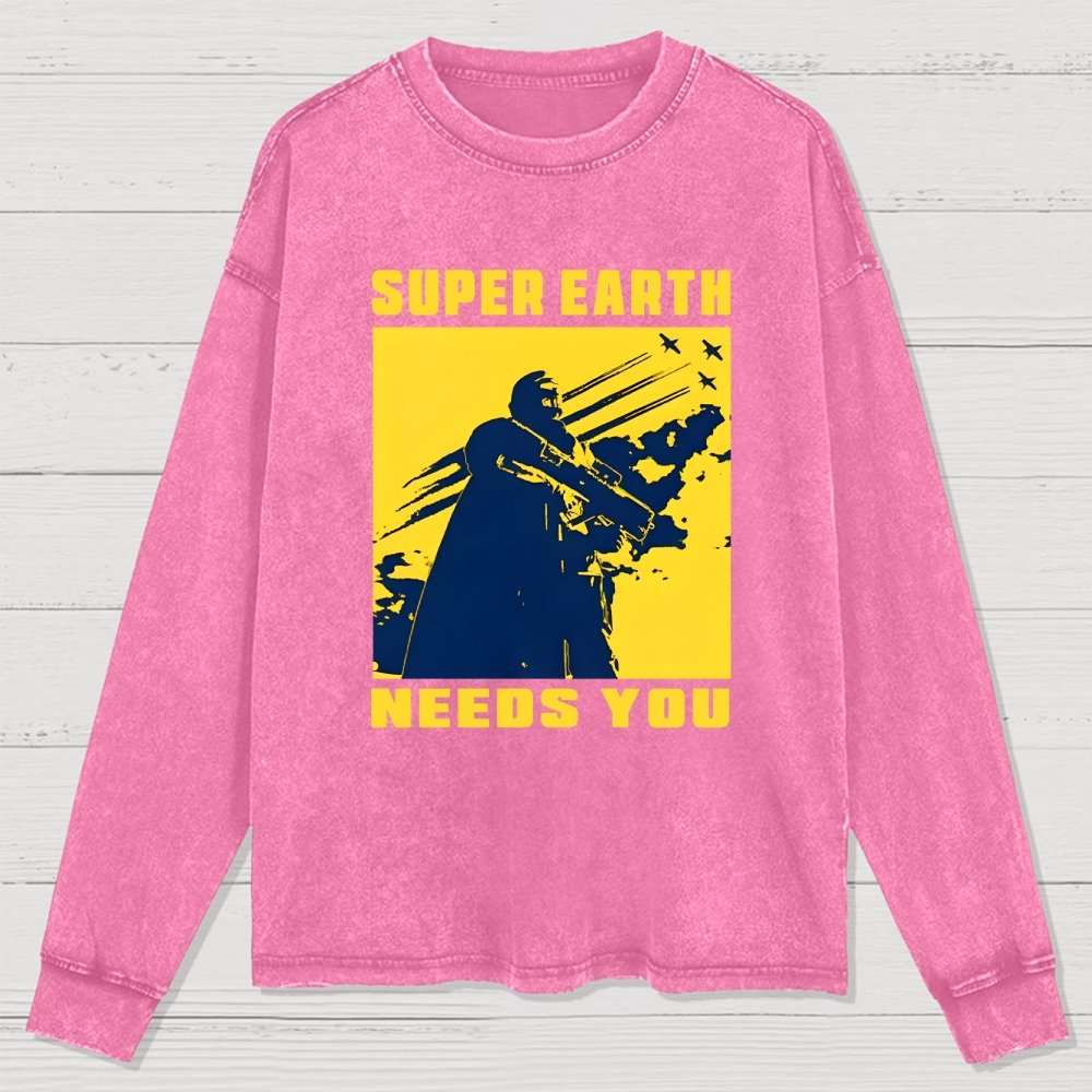Earth Needs You Washed Long Sleeve Tee