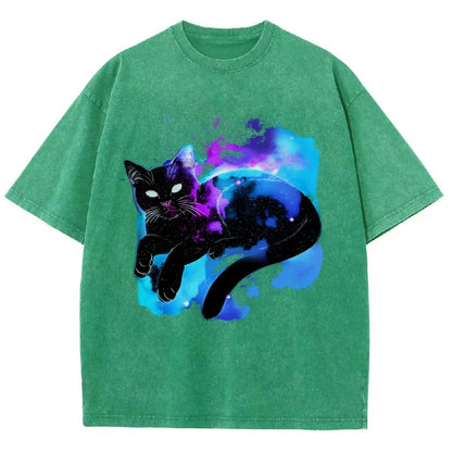Space Cat Vintage Distressed T-shirt