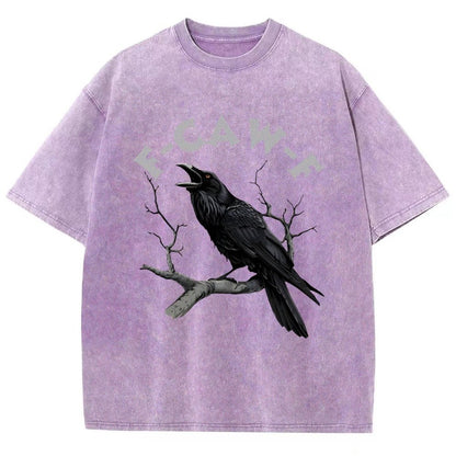F-Caw-F Funny Crow Vintage Distressed T-shirt