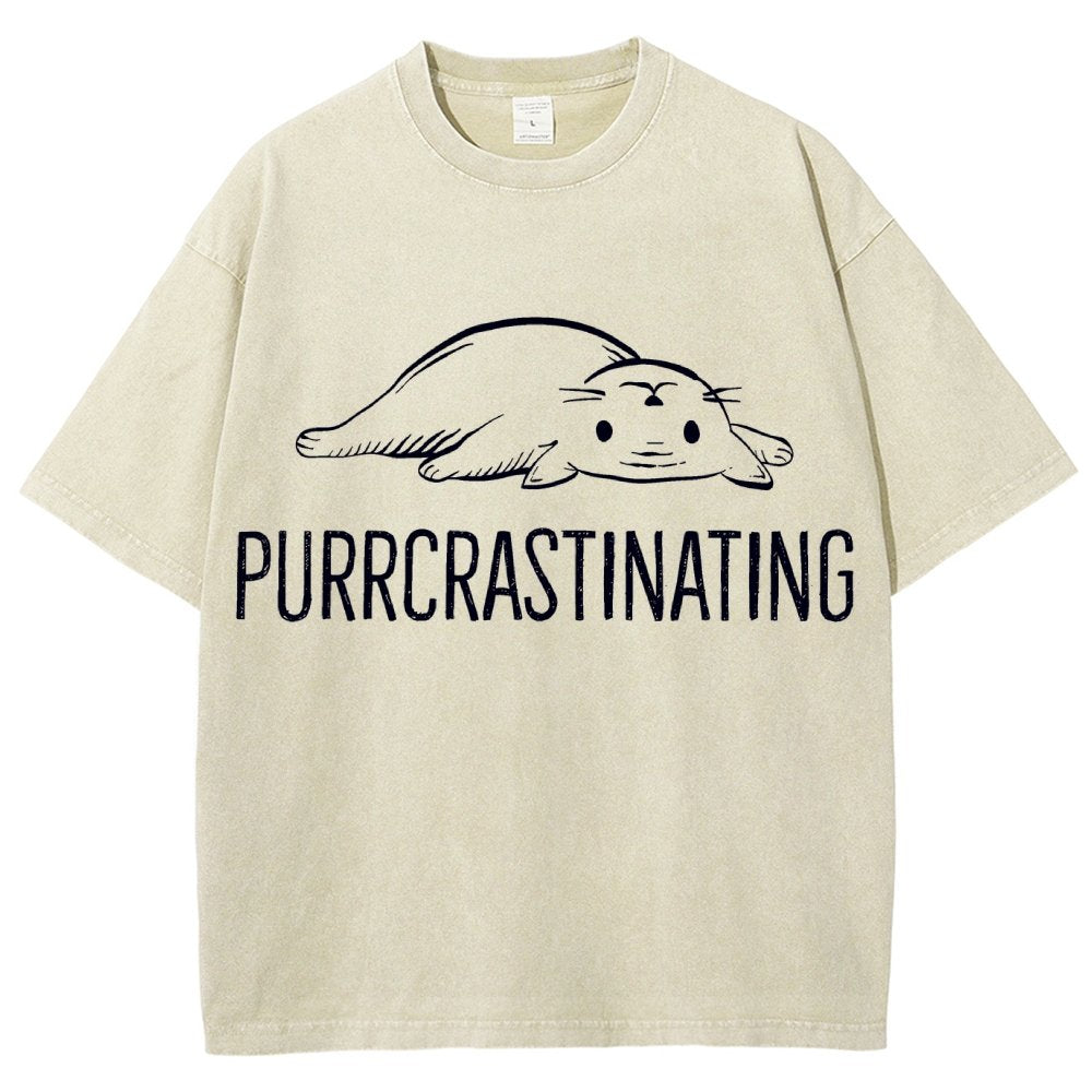 Purrcrastinating Vintage Distressed T-shirt
