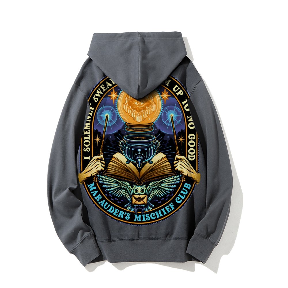 Mischief Club Printed Back Cotton Hoodie