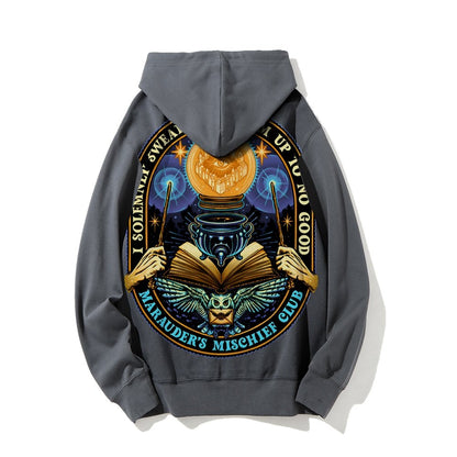 Mischief Club Printed Back Cotton Hoodie