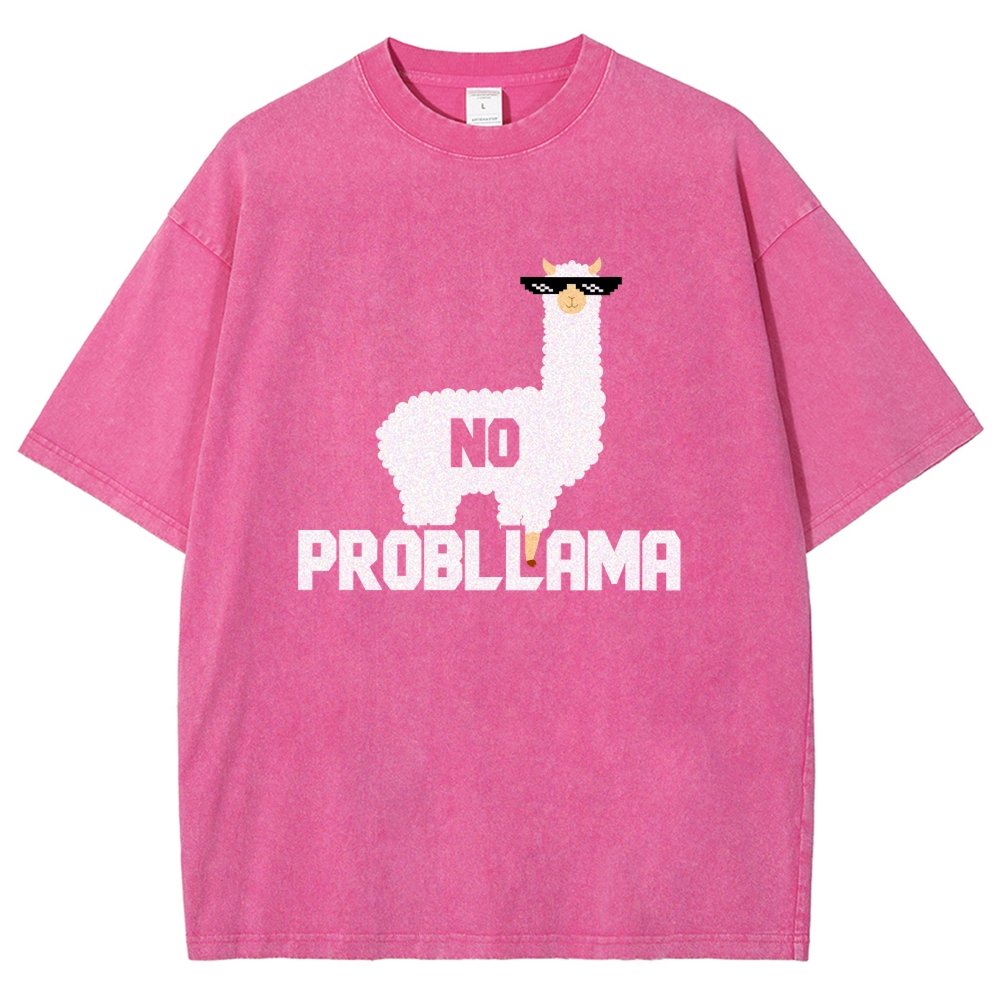 No Probllama Vintage Distressed T-shirt
