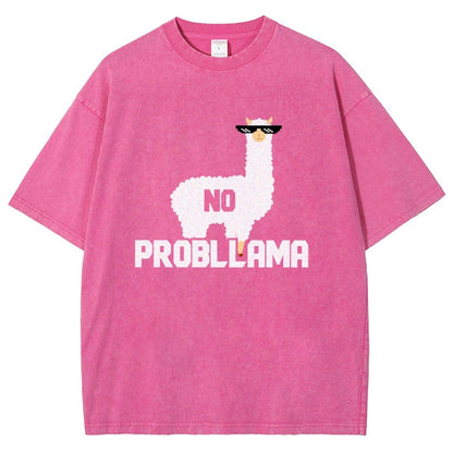 No Probllama Vintage Distressed T-shirt