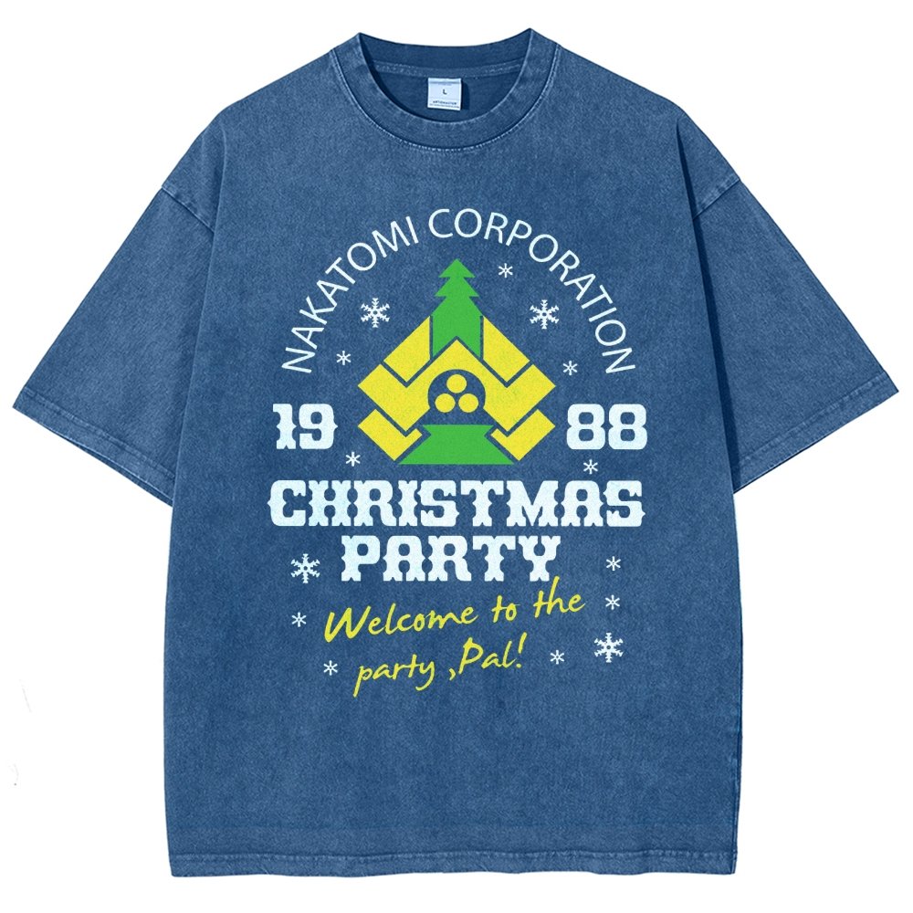 Nakatomi Christmas Party Vintage Distressed T-shirt