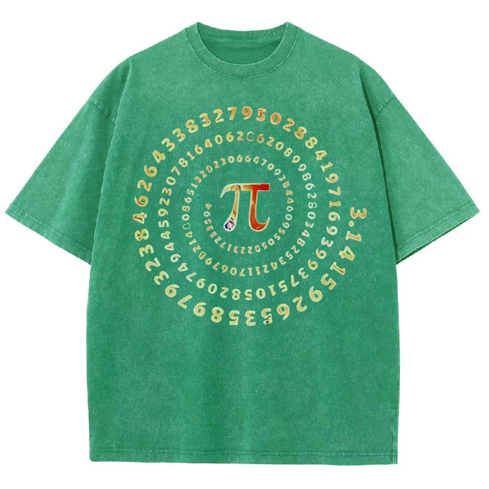 Pi Spiral Vintage Distressed T-shirt