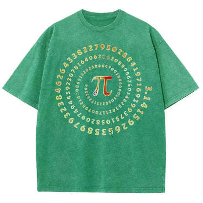 Pi Spiral Vintage Distressed T-shirt