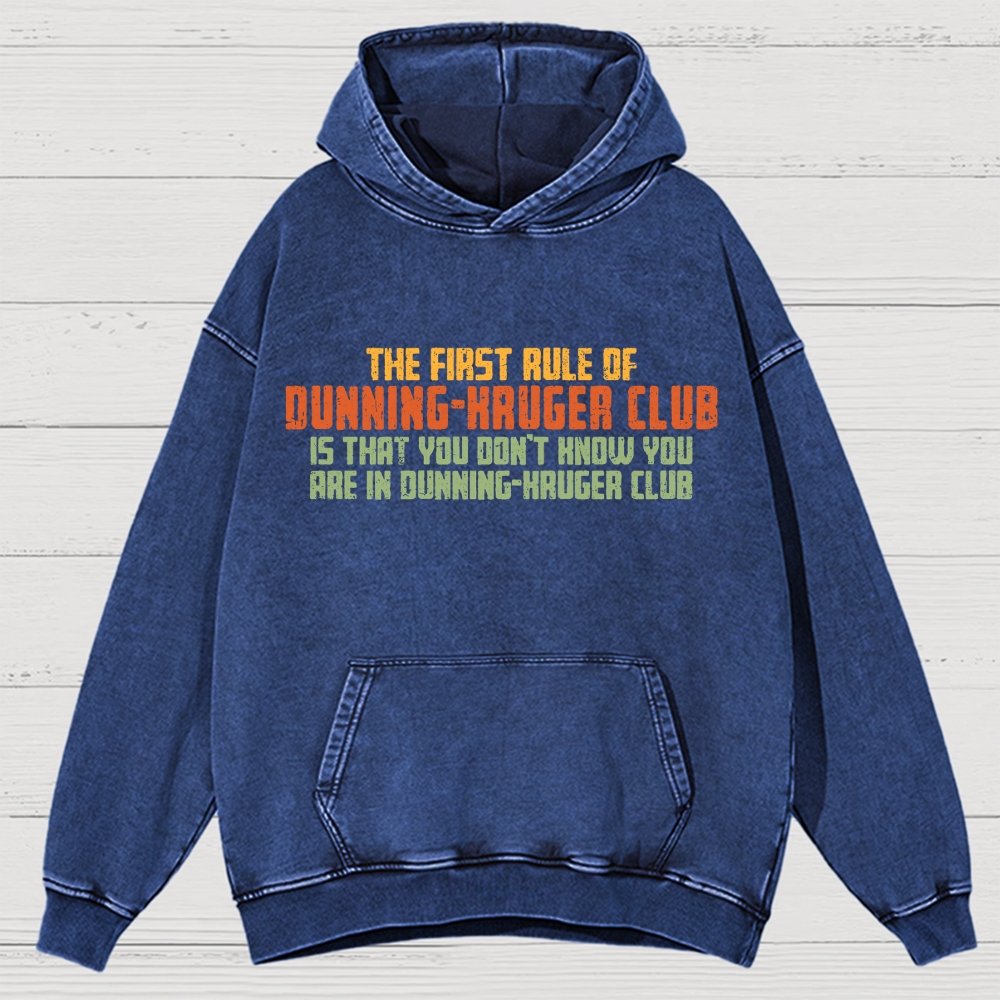 Dunning-Kruger Club Vintage Distressed Hoodie
