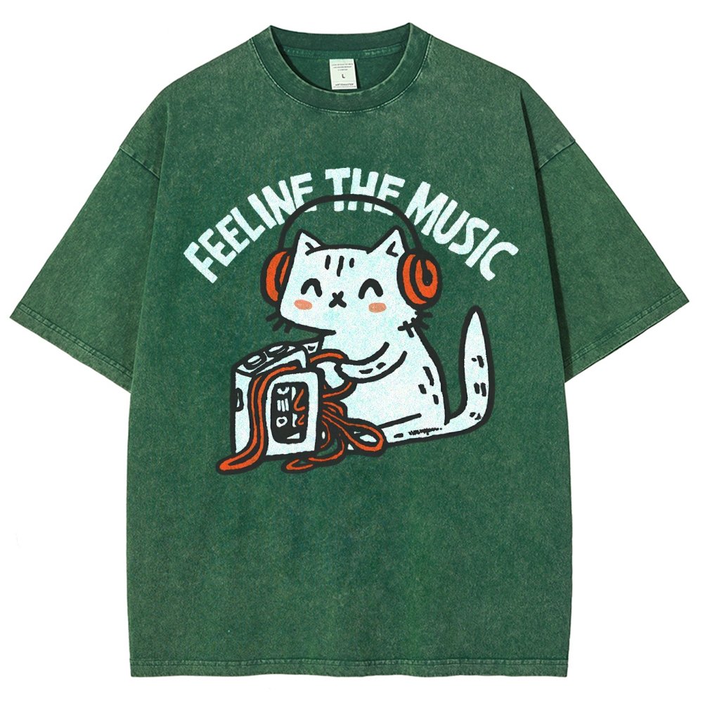 Feeline the Music Vintage Distressed T-shirt