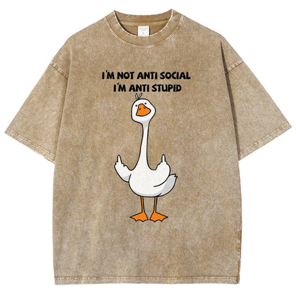 I Am Not Antisocial I’M Antistupid Vintage Distressed T-shirt