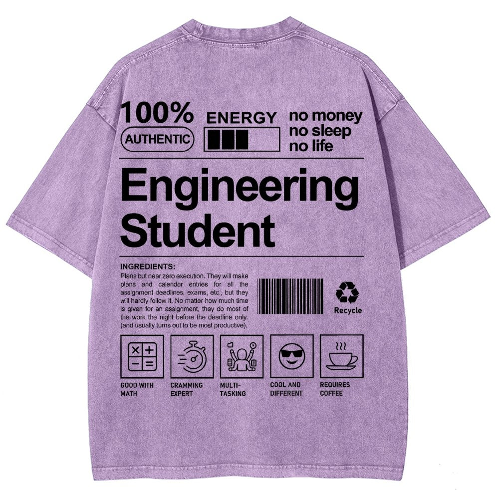 Engineering Student Unisex Fit Washed T-Shirt