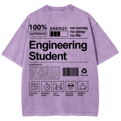 Engineering Student Unisex Fit Washed T-Shirt
