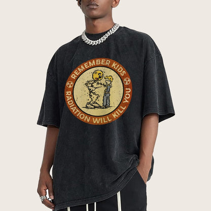 Vintage Radiation Warning Vintage Distressed T-shirt