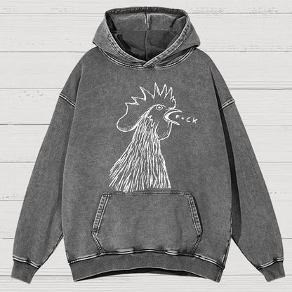 Chicken  F*ck Vintage Distressed Hoodie