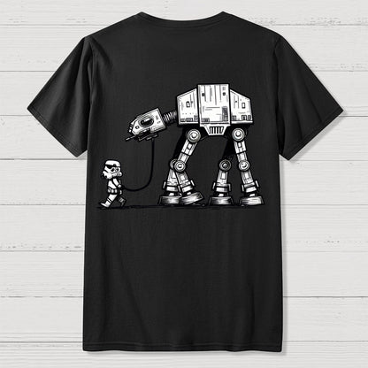 Galactic Robot Dog-Planetary Battles Front And Back Printing Geek T-Shirt