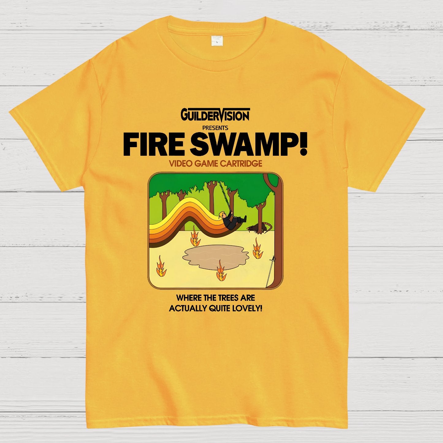 Retro Blazing Swamp Geek T-Shirt
