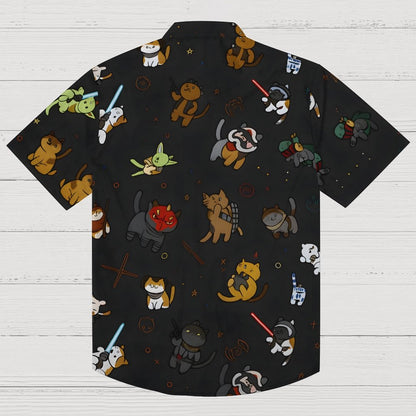Tie The Fighter Cat Funny Geek Hawaiian Shirt