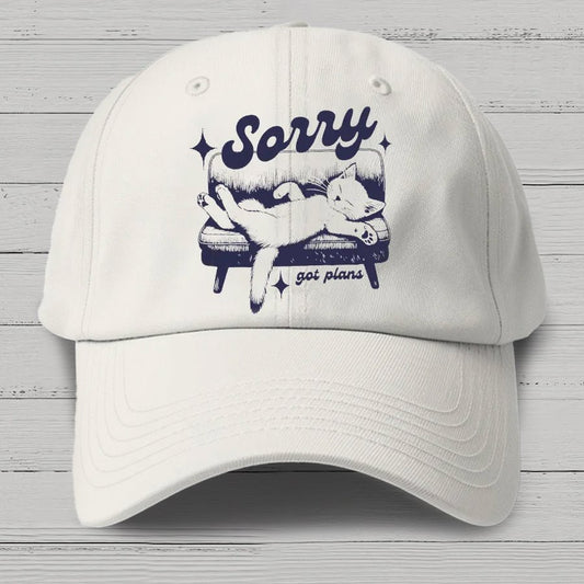 Sorry Got Plans Funny Cat Cotton Hat