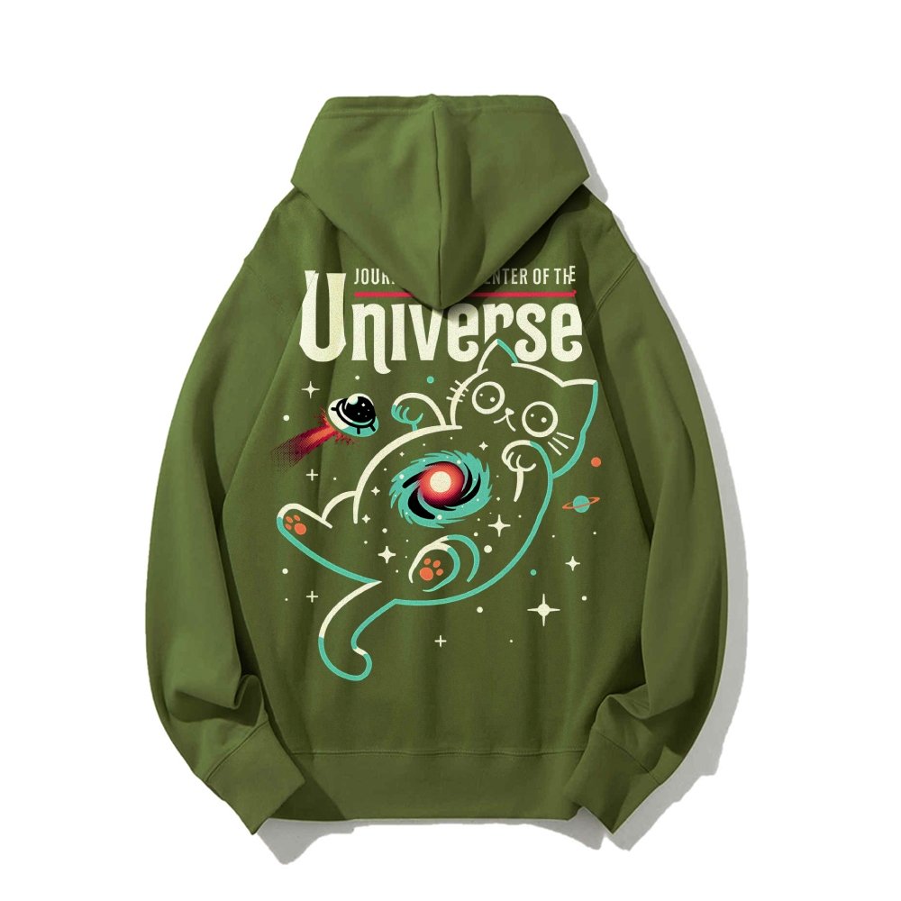 Journey to the Center of the Universe Geek Printed Back Cotton Hoodie