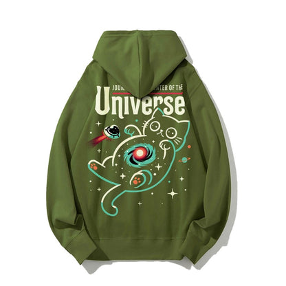 Journey to the Center of the Universe Geek Printed Back Cotton Hoodie
