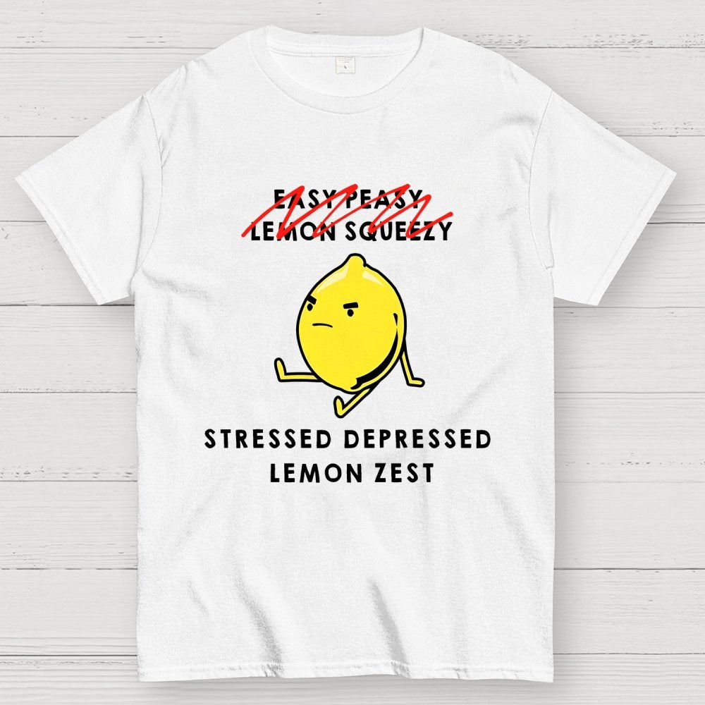 Stressed Depressed Lemon Zest Geek T-Shirt