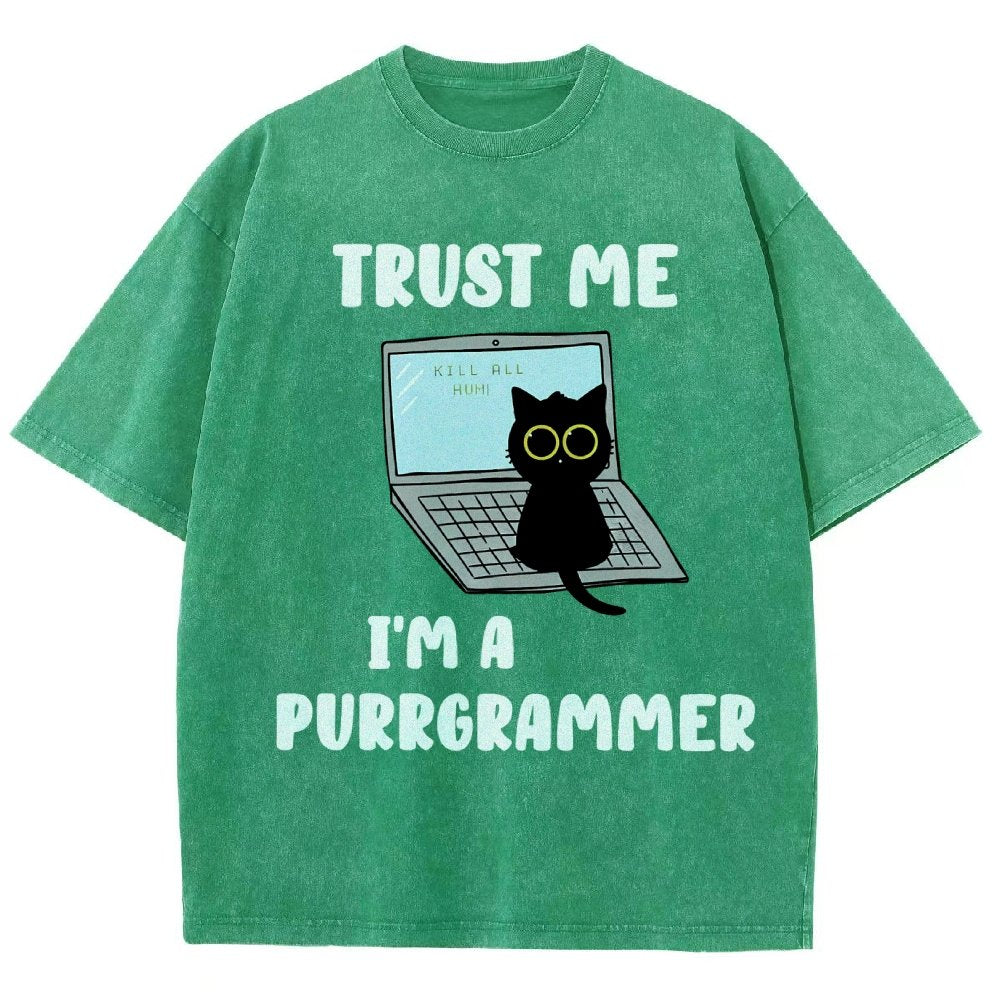 Trust Me Kill All Homi 00 I'm A Purrgrammer Vintage Distressed T-shirt