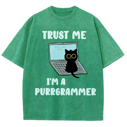 Trust Me Kill All Homi 00 I'm A Purrgrammer Vintage Distressed T-shirt